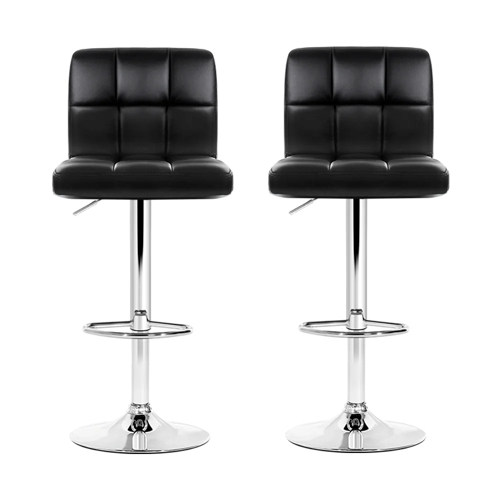 Set of 2 Vienna Gas Lift Bar Stools - Black - Image 3