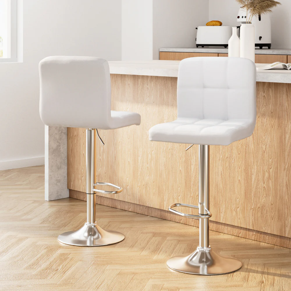 Set of 2 Vienna Gas Lift Bar Stools - White - Image 8