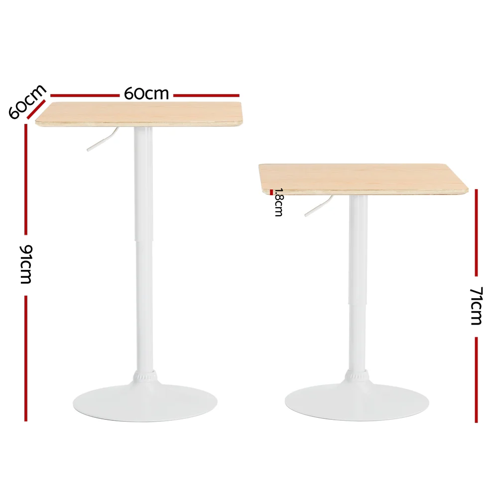 Square Bar Table with Swivel Base and Gas Lift - 60CM - Image 3